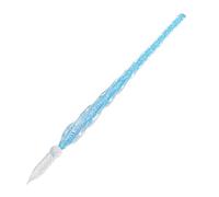 SIPLIV Stylo plume fait à la main en verre, stylo en cristal vintage, calligraphie, stylo cadeau avec porte-stylo, bleu