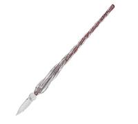 SIPLIV Stylo plume fait à la main en verre, stylo en cristaux, calligraphie vintage, stylo cadeau avec porte-stylo, rouge