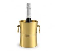 Sipoyen All Gold Seau refroidisseur de vin pour bouteilles de 750 ml | Glacière isotherme en acier inoxydable pour vin, champagne et bière, seau de table pour les fêtes, les repas et les