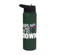 Sips About To Go Down May Contain Wine Tasting Drôle Stainless Steel Insulated Water Bottle