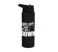 Sips About To Go Down May Contain Wine Tasting Drôle Stainless Steel Insulated Water Bottle