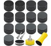 SIQUK 130 Pièces Disques de Ponçage 25mm Disques Abrasifs Ronds Grain 80-10000 Papier de Verre Sec à l'eau Feuilles Abrasives pour Métal Ponceuse Polissage Auto