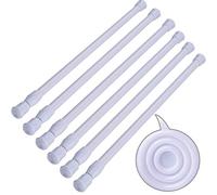 SIQUK Lot de 6 Tringles Extensibles Sans Perçage Tringles de Rideau pour Penderie Salle de Bains Cuisine (Blanche, 40-70cm)