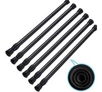 SIQUK Lot de 6 Tringles Extensibles sans Perçage Tringles de Rideau pour Penderie Salle de Bains Cuisine (Noir, 30-50cm)