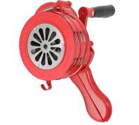 Sirène à manivelle - Avertisseur sonore manuel - 110 dB - Portatif - Portable - Alarme de sécurité - Alliage d'aluminium et de cuivre - Rouge