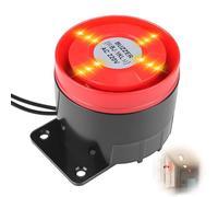 Sirène d'Alarme Extérieure 220V 120dB Système D'alarme De Sécurité Domestique à Décibels Élevés avec Alerte Sonore et Lumineuse, Sirene Alarme pour Système de Sécurité Domestique (Rouge)