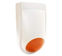 Sirène d'alarme factice pour extérieur - Beige - Fixation murale - Alimentation par 3 piles AA - Matériau : ABS