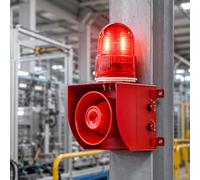 Sirène d'alarme Industrielle avec feu stroboscopique DC24V-01TK