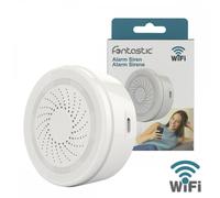 Sirène d'alarme sans fil Fontastic, blanche, 90 dB, 8 sons, LED d'alarme, compatible avec Android et iOS