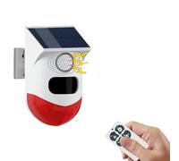 Sirène D'Alarme Stroboscopique Solaire avec Détecteur de Mouvement et Télécommande pour L'Extérieur
