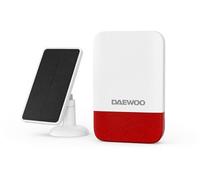 Sirène Extérieure Solaire Daewoo WOS305S - 110 DB - Panneau Solaire Inclus - Anti-Arrachement - Batterie 5000 mAh - Portée 100 m - Compatible Touch AM301/AM302 & Vigilia - sans abonnement