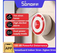 Sirène intérieure SONOFF Zigbee 105 dB alarme sonore et lumineuse 10 tonalités batterie de secours USB-C passerelle requise SNZB-09P