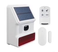 Sirène solaire d'extérieur sans fil 433 MHz pour intrus avec LED clignotante lumineuse pour clôture de villa, périmètre en plastique ABS, 124 mm (A)