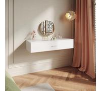 SIRHONA Étagère Murale,Étagère Murale avec Tiroirs 100x38x20cm, Tiroir Suspendu avec Poignée en Métal, Console au Mur, Table de Chevet Flottante, pour Salon, Entrée, Chambre, Blanc