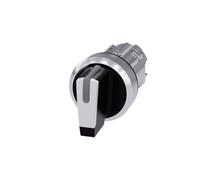 Siemens Commutateur à manette 3SU10522BL600AA0 collerette métal brillante noir, blanc 2 x 45°