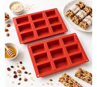 SIROCO Lot de 2 Moules Silicone 9 Financiers ou Barres de Céréales - Moules Antiadhésifs, Compatibles Four, Micro-Ondes, Lave-Vaisselle