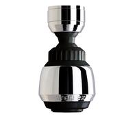 Siroflex 2505/5S Sirius Brise-Jet Aérateur-Douchette Noir | Aérateur de Robinet chromé noir, avec double rotule et filtre conservation de l'eau, accessoire cuisine, fabriqué en Italie