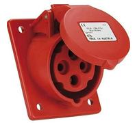 SIROX® Prise encastrable CEE IP 44 4 broches 400 V 6 h oblique courant 16 A rouge