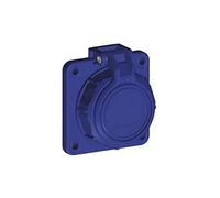 SiRoX Prise encastrable étanche à la pression avec couvercle à ressort IP68, bleu - Dimensions de la bride : 75 x 75 mm - Dimensions du trou : 60 x 60 mm - Fixation quadruple