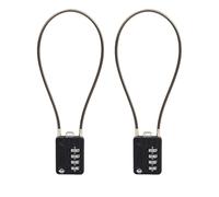 SISAV Cadenas à combinaison à 4 chiffres avec câble de 30cm/12pouces pour casier de gymnase scolaire,casque,classeurs,boîte à outils,valise,sac à dos,noir 2 Pièces