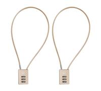 SISAV Lot de 2 câbles de verrouillage à combinaison à 3 chiffres - Câble de 40,6 cm pour casier d'école, salle de sport, armoires de classement, casque, boîte à outils, valise, sac à dos - Doré