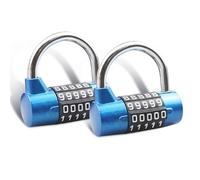 SISAV Lot de 2 cadenas à combinaison à 5 chiffres, cadenas à combinaison remplaçable, adapté pour casiers scolaires, boîtes à outils, clôtures, bleu