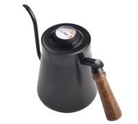 SiSinkal Bouilloire col de cygne avec thermomètre intégré pour verser le café, pot à bec étroit en acier inoxydable pour verser avec précision dans la cuisine et le café (650 ml, noir)
