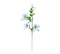 SiSinkal Branche de fleurs d'eucalyptus artificielles en tissu de soie de 56 cm de haut, pour mariage, décoration d'intérieur, centre de table (blanc)