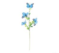 SiSinkal Branche de fleurs d'eucalyptus artificielles en tissu de soie de 56 cm de haut, pour mariage, décoration d'intérieur, centre de table (bleu azur)