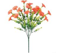 SiSinkal Eucalyptus Morning Glory Bouquet de fleurs artificielles en soie pour décoration extérieure Violet foncé 36 cm