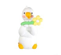 SiSinkal Jolies figurines d'oie en résine peintes à la main pour mini animal pour décoration de voiture, tableau de bord, bureau, étagère, bureau, maison, blanc, 6 cm (messager printanier)