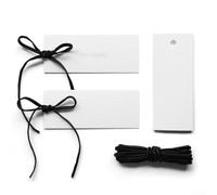 SiSinkal Lot de marque-places blancs avec rubans en velours noir pour tables de mariage et de fête, étiquettes de nom professionnelles pour événements, cartes en papier de 10 x 4 cm pour décoration