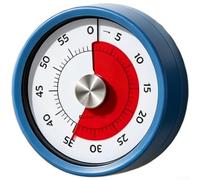 SiSinkal Minuteur de cuisine mécanique en acier inoxydable avec base magnétique, réveil manuel pour la cuisson et l'étude, argenté (bleu)