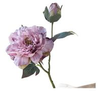 SiSinkal Pivoine rustique en soie avec bords brûlés, tige artificielle d'automne pour décoration de maison, hôtel, mariage, 50 cm (violet automnal clair)