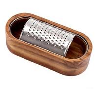 SiSinkal Râpe à fromage en bois en acier inoxydable avec boîte de rangement, outil à main pour la cuisine, pour plateaux de fromage, salades, événements de cuisine (standard)