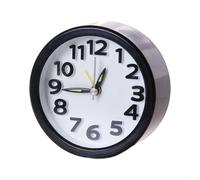 SiSinkal Réveil rond créatif compact ABS pour affichage facile à lire pour chambre à coucher, bureau, étudiants, enfants 9,2 x 9,2 x 4 cm