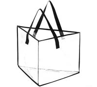 SiSinkal Sac de rangement pliable transparent pour organisation de garde-robe, conteneur en tissu non tissé de grande capacité pour vêtements, jouets, sous-vêtements, organiseur de placard