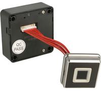 Siso Serrure de porte électrique Mini avec empreinte digitale - Serrure de porte avec scan d'empreintes digitales idéale pour les meubles, plastique / acier noir