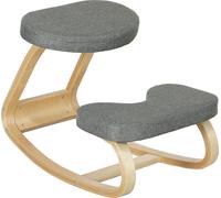 Siššge assis genoux, siššge ergonomique en bois š€ bascule, chaise š€ genoux pour bureau š€ domiciles, gris