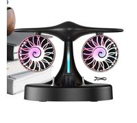 Sist Ventilateur de table à turbine - Dispositif de refroidissement du moteur double style Jets Engine, fonctionnement silencieux, panneau de contrôle de la lumière avec base de charge sans fil