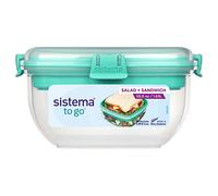Sistema Boîte à Repas compartimentée | Récipient de Conservation Alimentaire de 2,3 litres avec Compartiments individuels | Coloris assortis | 1 pièce