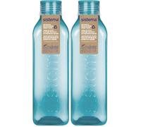 Sistema Gourdes Carrées | Gourdes sport étanches pour enfant | bouteille 1l | Bleu-gris (Lot de 2)