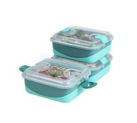 Sistema Heatables Contenants alimentaires micro-ondes | 1L | Contenants de préparation de repas étanches avec couvercles | Lot de 3 | Rectangles Latte beige