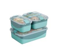 Sistema Heatables Set de boîtes alimentaires micro-ondes | 890 ml, 1,35 L et 2,45 L | Boîtes repas hermétiques avec couvercles | Lot de 3 | Rectangles Sage vert