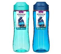 Sistema Hydrate Tritan Active Bouteilles d'Eau de Sport, 800 mL, Lot de 2 | Gourdes en Plastique Incassable, pour Randonnée, Fitness ou Course, Étanches avec Bec et Rabat, Ocean Blue & Minty Teal