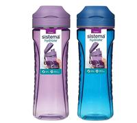 Sistema Hydrate Tritan Swift bouteille d'eau | 600 ml | Bouteille d'eau étanche | Sans BPA | Ocean Blue & Misty Purple | 2 pièces