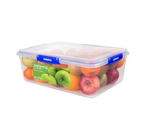Sistema KLIP IT PLUS Boîte de Conservation Alimentaire Rectangulaire, 7,5 L | Récipient Antifuite, Couvercle Hermétique, Conception Transparente, Compatible Micro-Ondes et Rangement Optimisé en Cuisine
