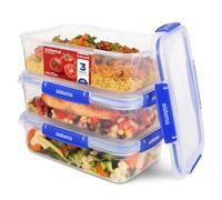 Sistema KLIP IT PLUS Boîtes de Conservation Alimentaire, 2,2 L, Lot de 3 | Récipients Antifuite, Couvercle Hermétique, Conception Transparente, Compatibles Micro-Ondes et Rangement Optimisé en Cuisine