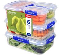 Sistema KLIP IT PLUS Boîtes de Conservation Alimentaire, Lot de 6 | Récipients Antifuite, Couvercle Hermétique, Conception Transparente, Compatibles Micro-Ondes et Rangement Optimisé en Cuisine
