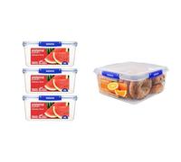 Sistema KLIP IT PLUS Récipients de conservation alimentaire | 3,35 litres 3 Pack | Lot de récipients & Container, Clair, 5.5 L
